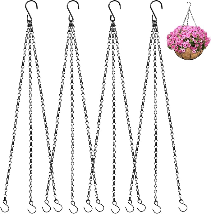 4 Pack, 24 Inch Hanging Basket Chain by ZeeDix