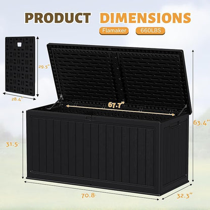 Flamaker Resin Deck Box 270 Gallon, XXL Waterproof Storage Box - Image 6