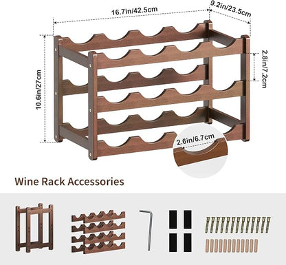 Wine Rack, Bamboo Wine Racks Countertop, Sturdy Wine Rack - Image 5
