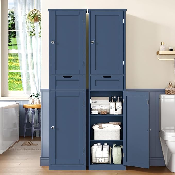 Iwell 67" Tall Bathroom Cabinet, Storage Cabinet - Image 2