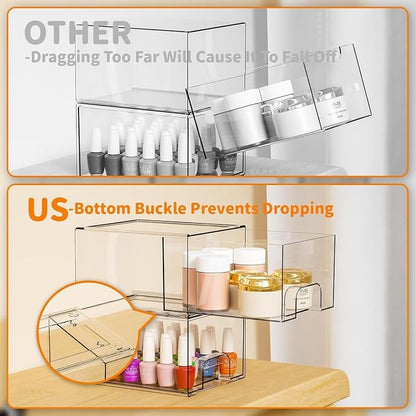 Yieach 8 Pack Small Stackable Storage Bins, Medicine Cabinet Organizer - Image 4
