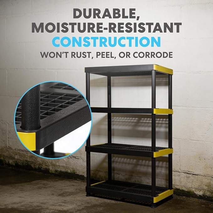 Simpli-Magic 4-Tier Heavy Duty Plastic Storage Shelving Unit, Garage & Basement - Image 5