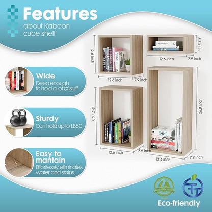 Wall Mount Shelf Set of 4, Floating Cube Shelves - Image 3
