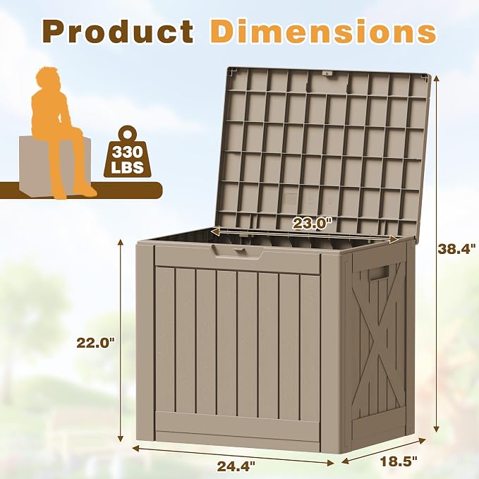 Flamaker Resin Deck Box 40 Gallon Waterproof Outdoor Storage Box | Indoor - Image 4