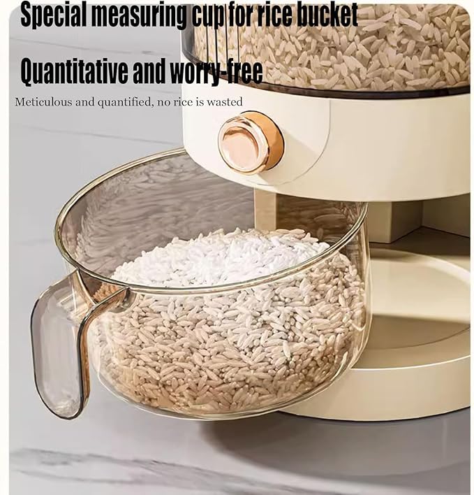 Peaoop 22LBS Rice Dispenser, Large Grain Container Storage - Image 3
