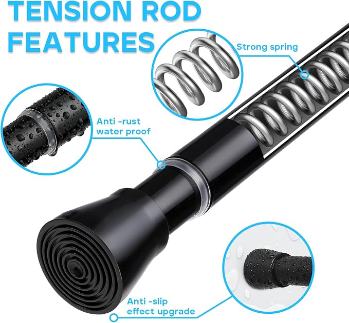 MEXAU 4 Pack Tension Curtain Rod - Image 3