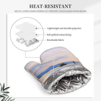 Romantic White Sand Landscape Print Oven Mitts Set of 2, Heat Resistant - Image 5