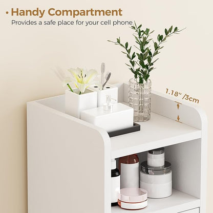 BEWISHOME Small Bathroom Storage Cabinet, 2 Doors Narrow Bathroom Cabinet | - Image 9