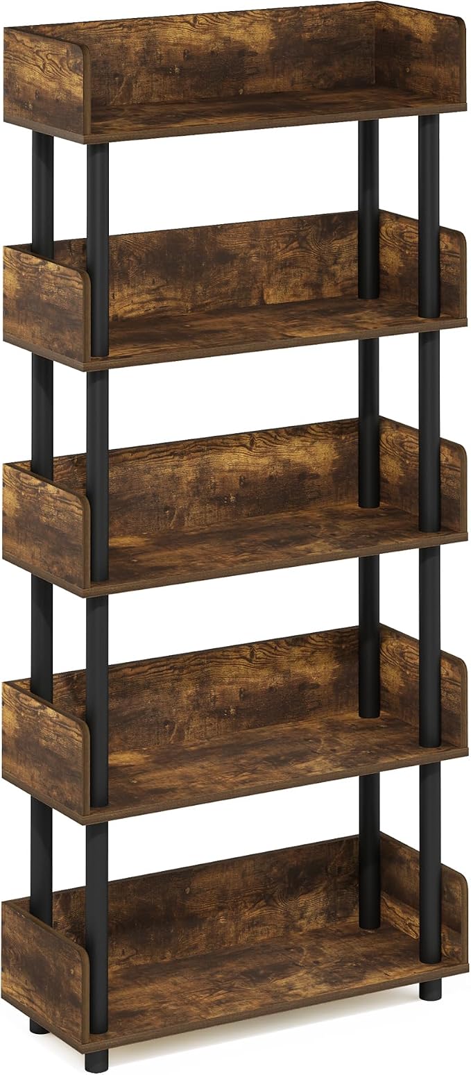 Furinno TURN-N-TUBE 5-Tier Display Shelf, Storage Shelves, Book Shelf, Open - Image 7