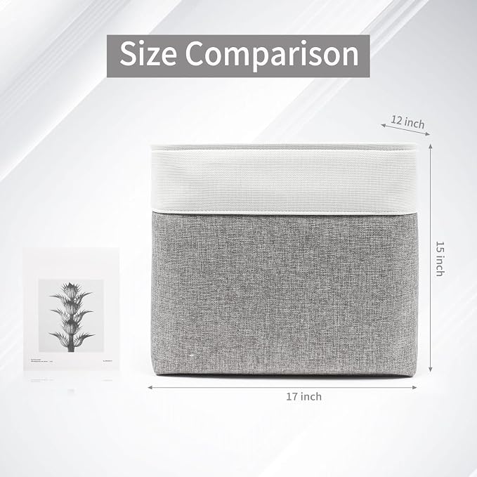 Large Fabric Storage Baskets | 50L Storage Bins, Decorative Linen Closet Baskets - Image 3