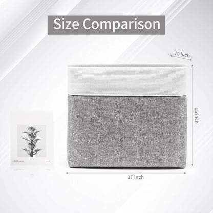 Large Fabric Storage Baskets | 50L Storage Bins, Decorative Linen Closet Baskets - Image 3