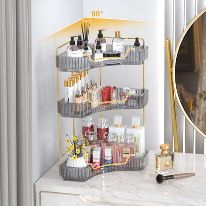 GTI 3-Tier Corner Bathroom Counter Organizer, Large Capacity Makeup Organizer - Image 6