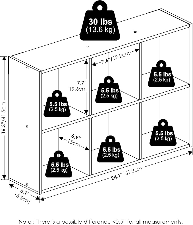 Furinno Rossi 6-Cube Floating Shelves - Image 2