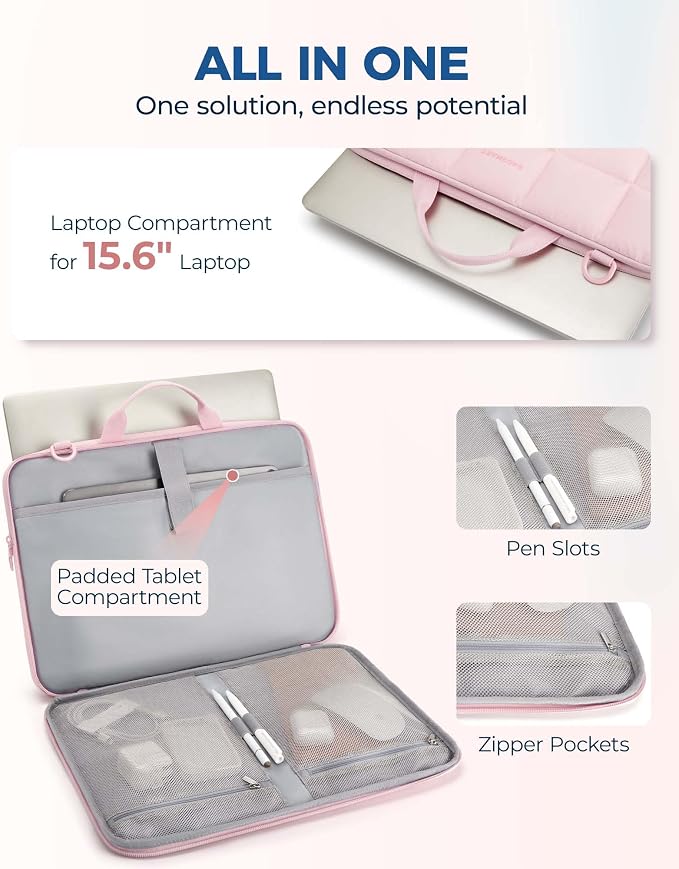 BAGSMART Laptop Case with Handle, Puffy Laptop Sleeve Bag - Image 3