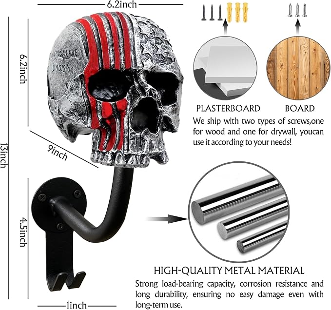 Motorcycle Helmet Rack Wall Mount, Baseballs and Rugby Helmet, Motorcycle - Image 7