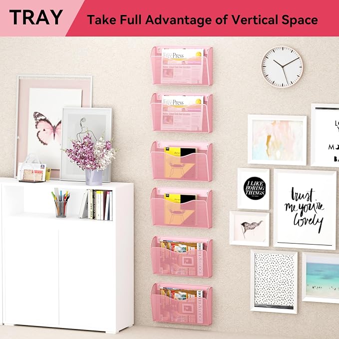3 Single Pocket Wall File Holder, Mesh Hanging File Folder Paper Organizer - Image 7