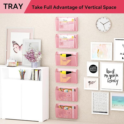 3 Single Pocket Wall File Holder, Mesh Hanging File Folder Paper Organizer - Image 7