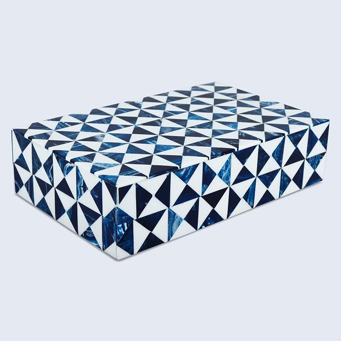 Handicrafts Home Blue and White Decorative Storage Box - Image 7