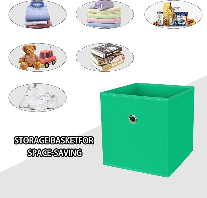 Foldable Storage Cubes Bins, 11 Inch Cloth Storage Cube Fabric Storage Box - Image 3