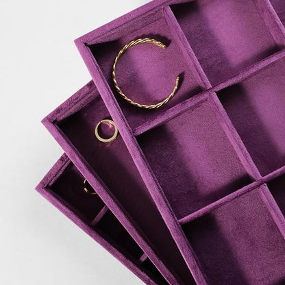 Velvet Stackable Jewelry Display Tray, 12 Grid Watch Bangle Bracelet Storage - Image 6