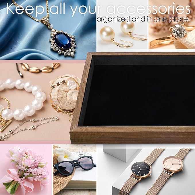 MOOCA 2 Pcs Wooden Jewelry Display Tray, Presentation Tray, Organizer - Image 5