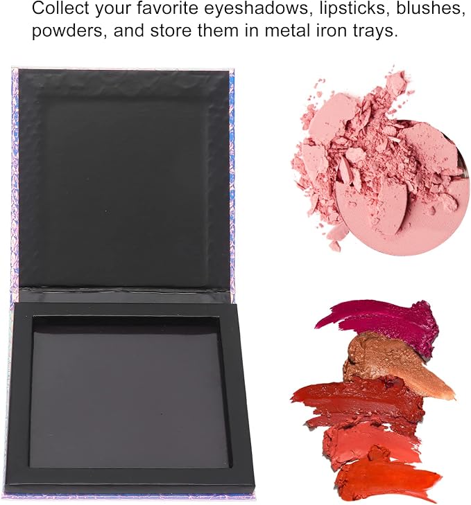 PU Empty Eyeshadow Palette, Fish Scale Small Magnetic Palette, Portable - Image 4