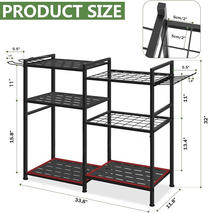 Garden Tool Organizer, 33.8×11.8×32inch Heavy-Duty Steel Garden Tool Rack - Image 6