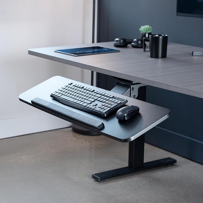 VIVO Adjustable Computer Keyboard and Mouse Platform Tray, 34 x 10 inch - Image 2