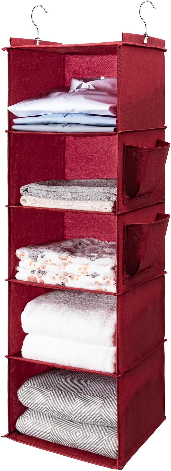 BOOMIBOO Hanging Closet Organize and Shelves，5-Hanging Shelf by BOOMIBOO