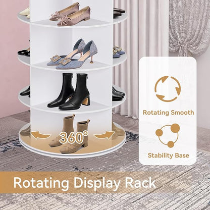 7 Tier Rotating Shoe Rack Tower, 360° Shoe Storage Organizer - Image 5