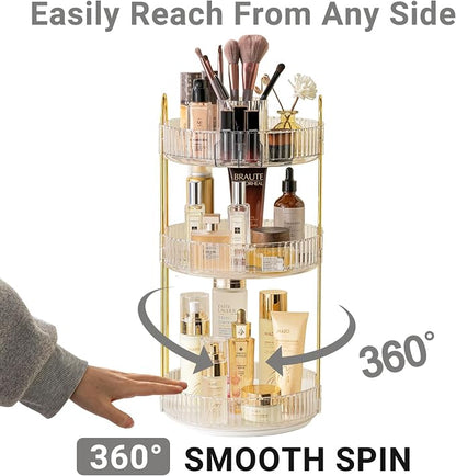360 Rotating Makeup Organizer, 3 Tier Large Capacity Make Up Organizers and - Image 3