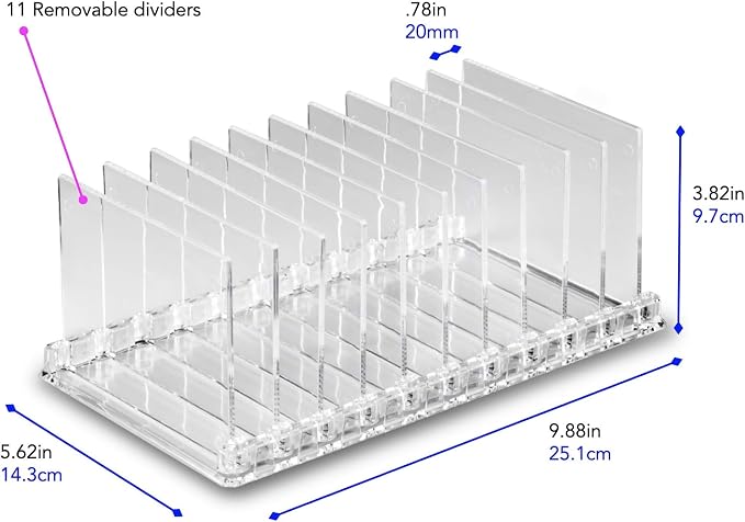 byAlegory Acrylic Makeup Eyeshadow Palette Organizer W/ Removable Dividers | 10 - Image 6