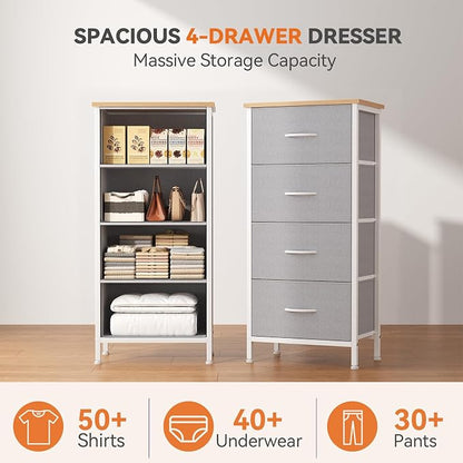 Sweetcrispy 4 Storage Drawer Dresser, Storage Cabinet, Clothes Organizer | - Image 4