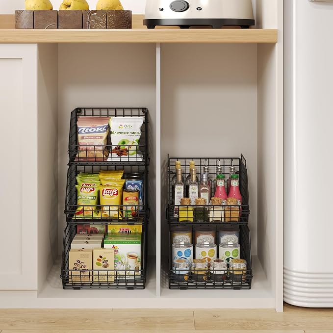 3-Tier Stackable Wire Baskets, Fruit and Vegetable Storage - Image 9