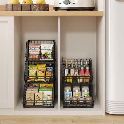 3-Tier Stackable Wire Baskets, Fruit and Vegetable Storage - Image 9
