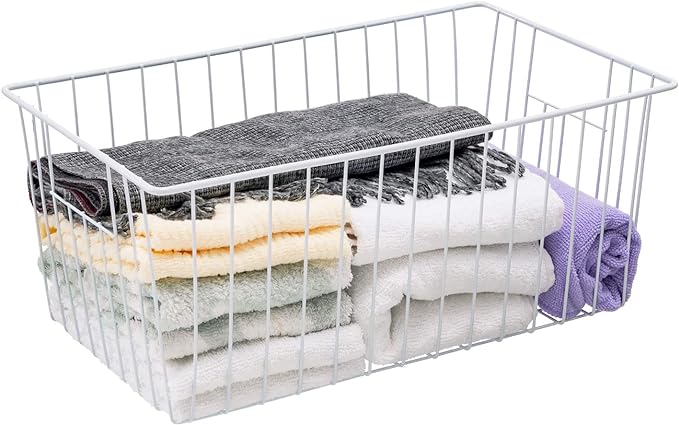 16Lx12W inch Wider Freezer Storage Organizer Baskets Container, Deep Metal Wire - Image 5