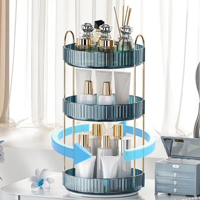 360° Rotating Makeup Organizer, Bathroom Organizers and Storage Holder Rack by INVSSENEORGANIZERS