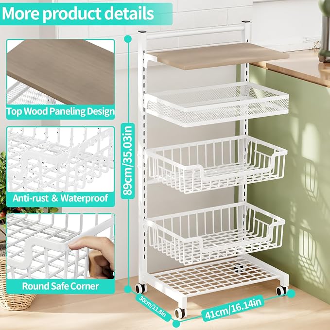 HapiRm Fruit Basket Kitchen Cart - Image 7