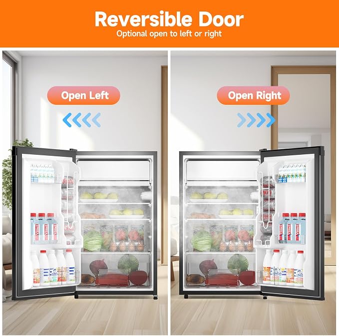 4.3 Cu.Ft Mini Fridge with Freezer, Single Door Refrigerator With 7 Settings - Image 5