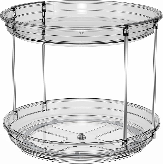 LAMU 2 Tier Lazy Susan Turntable Organizer 10.6'' Rotating Spice Rack - Image 9