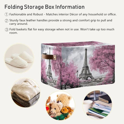 Oil Painting Paris Foldable Storage Basket - Image 5