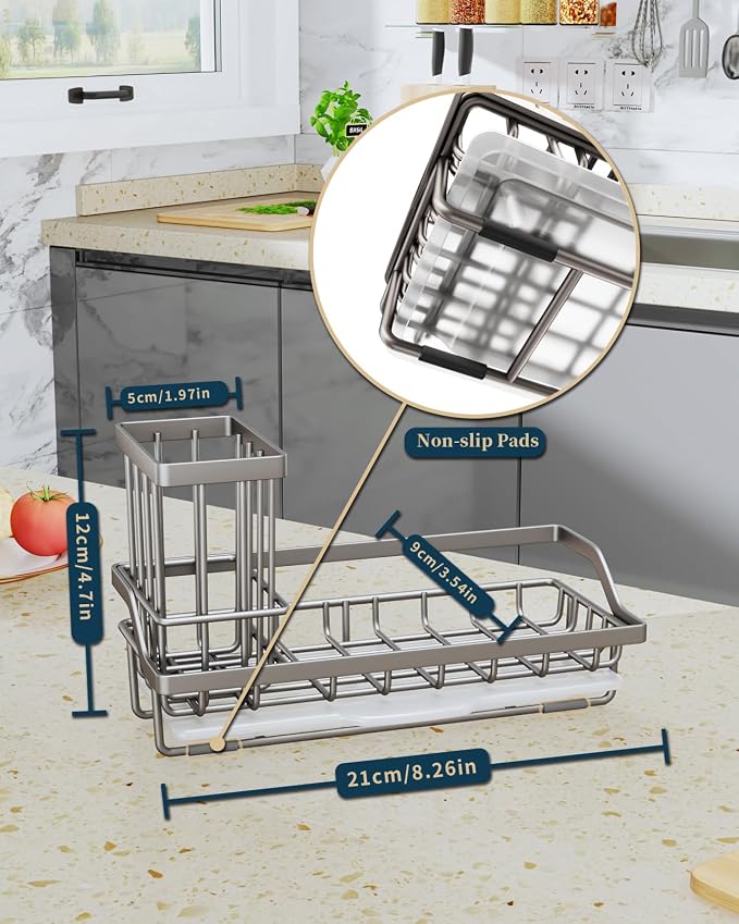 Consumest Sponge Holder for Kitchen Sink, Sink Caddy Organizer - Image 7