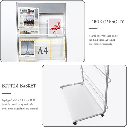 TONGMO Floor-Standing Magazine Rack 4-Layer - Image 4