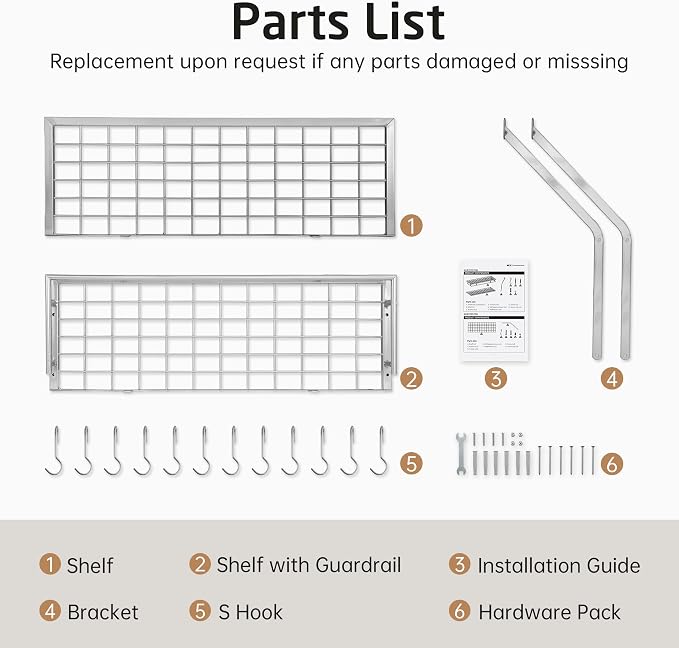 KES 30-Inch Silver Gray Pot Rack Wall Mounted, 2-Tier Hanging Pot and Pan - Image 9
