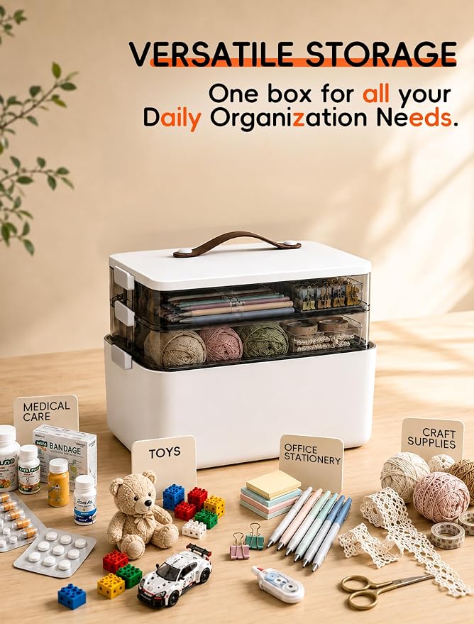 Medicine Organizer Box, 3-Tier Medicine Storage Box - Image 5