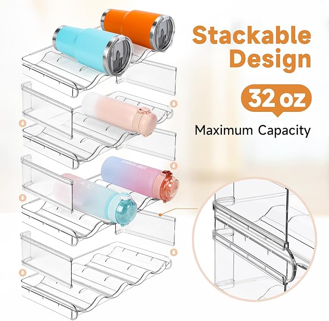 Stackable Water Bottle Organizer, Large Compartment Water Bottle Holder - Image 2
