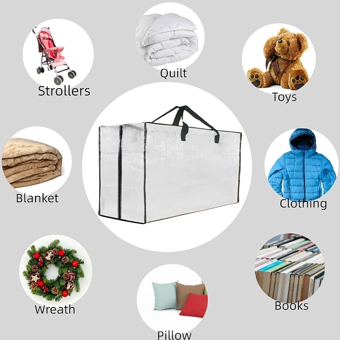Heavy Duty Moving Bags, Extra Large Clear Storage Bags - Image 7