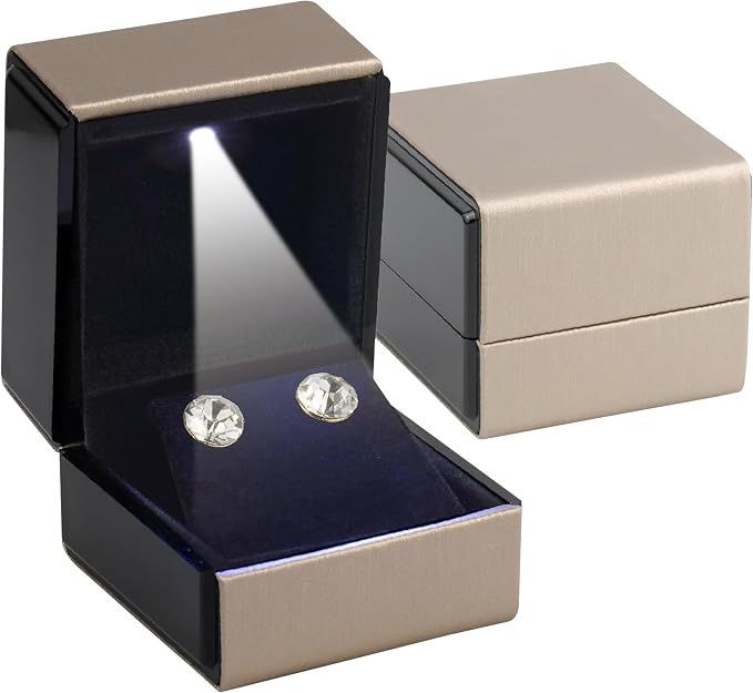 Novel Box Square Shaped Gold Earring Box by NovelBoxCompanyLtd