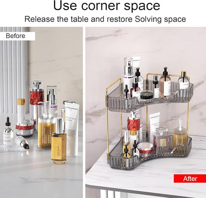 GTI 2 Tier Makeup Organizer, Large Capacity Bathroom Counter Organizer - Image 5