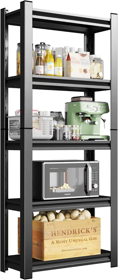 5-Tier Metal Storage Shelves, Adjustable Heavy Duty Shelving Units, Kitchen by Beaunatixx